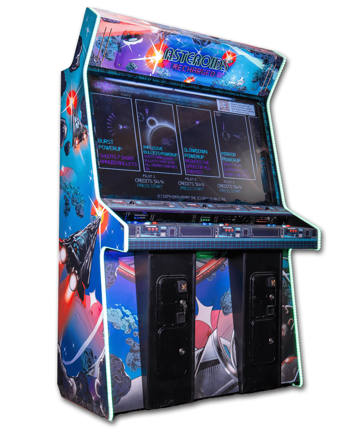 Asteroids Recharged 3-Player Deluxe Arcade Cabinet