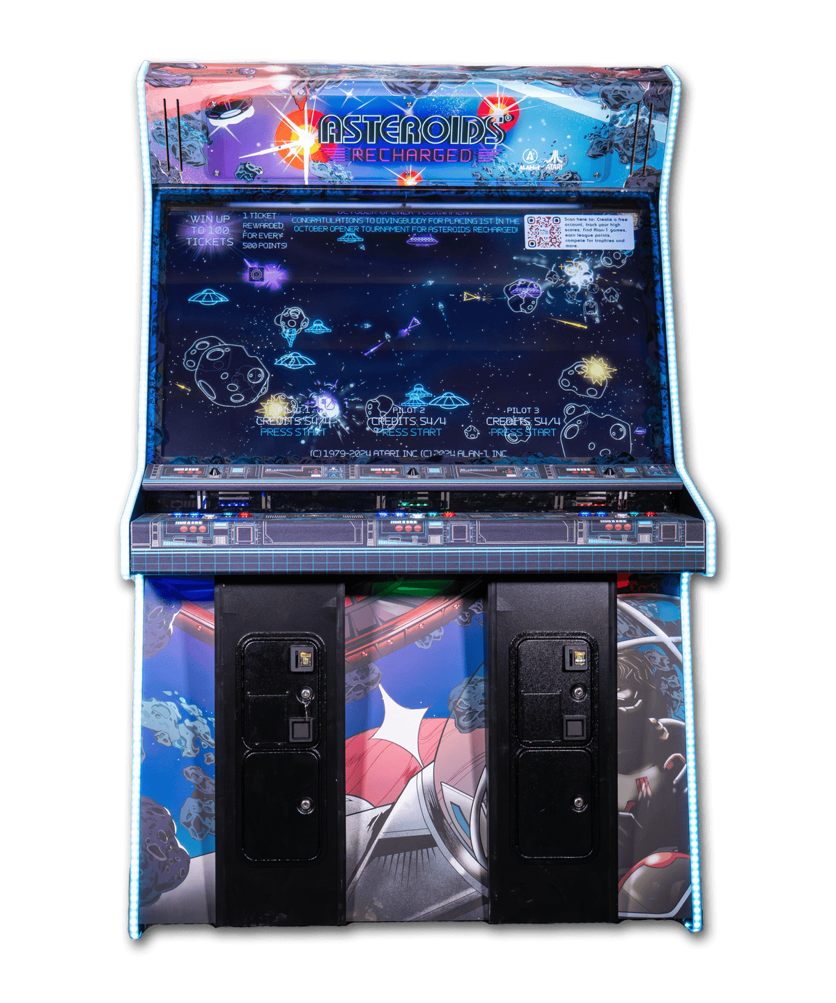 Asteroids Recharged 3-Player Deluxe Arcade Cabinet